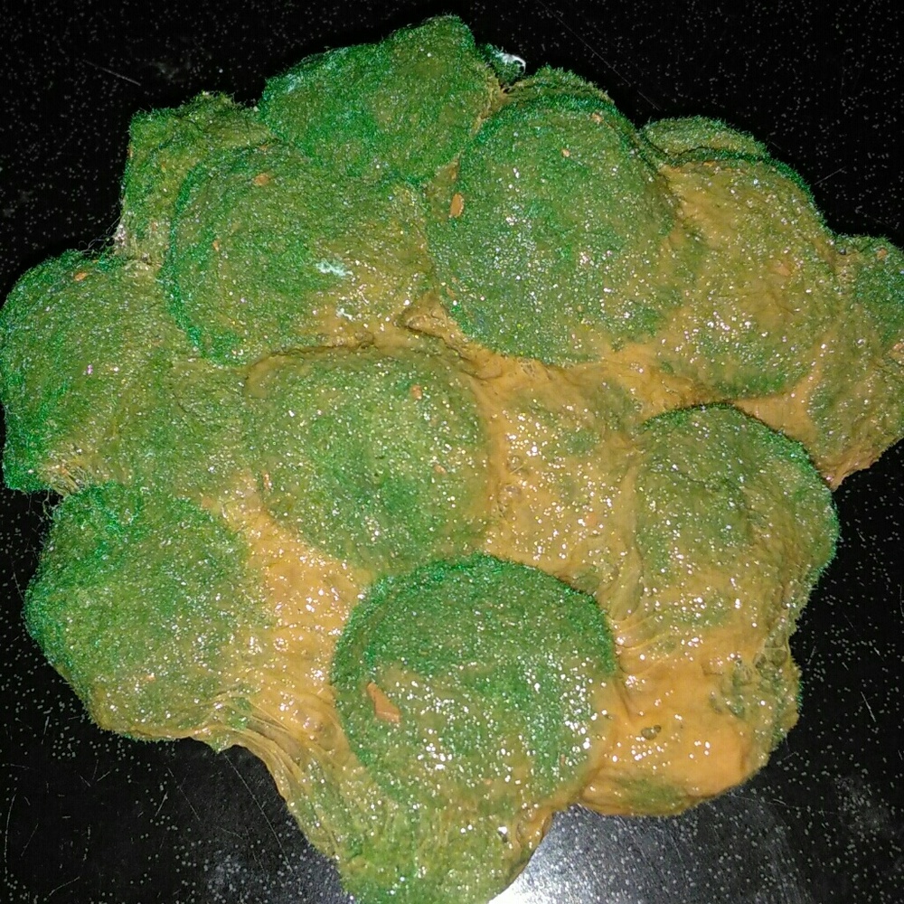 Brown pom pom slime